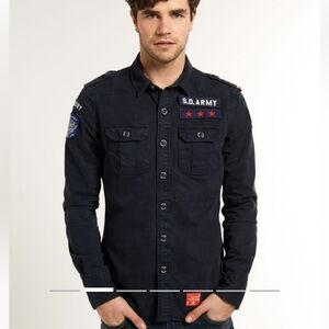 Superdry the Delta navy military-inspired Shirt heavyweight cotton